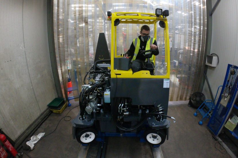 Combilift Employee sitting in the 60000 Truck