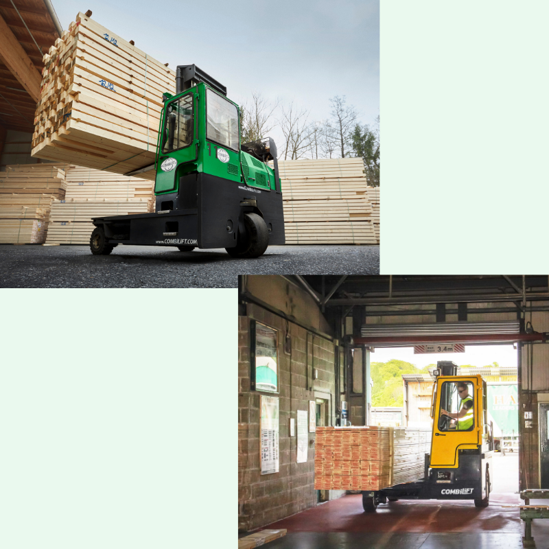 Combi C-Series Timber importer RH Wilson Ltd using the C4000 Combilift multi-directional truck.