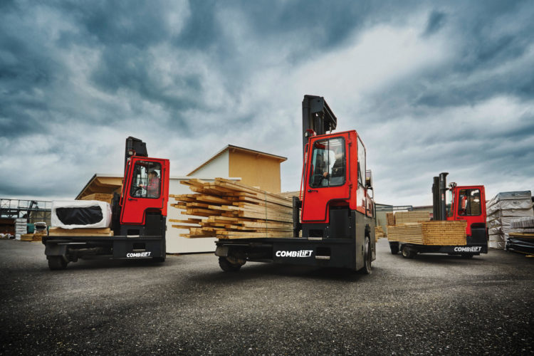 Combilift – Combi C-Series – Multi-directional Forklift – Long Load Handling - Engineered Wood - Lumber Timber - Multiple Trucks